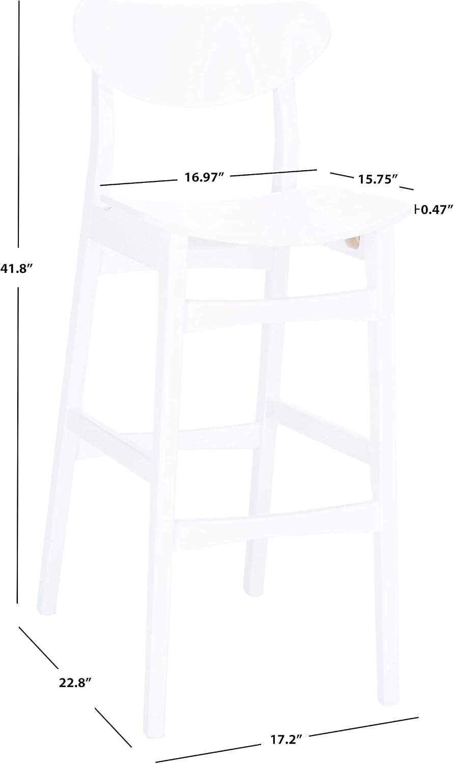 image:imageSAFAVIEH Home Collection Thaxton MidCentury Farmhouse Natural 30inch Bar Stool Set of 2White