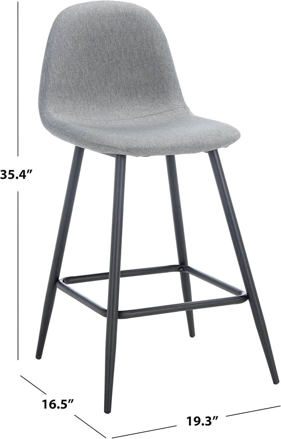image:imageSAFAVIEH Home Collection Travis Dark GreyBlack 24inch Kitchen Breakfast Nook Dining Pub Bar Stool