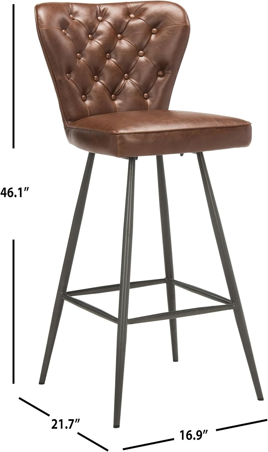 image:imageSafavieh Aster Bar Stool Burgundy and BlackBurgundy