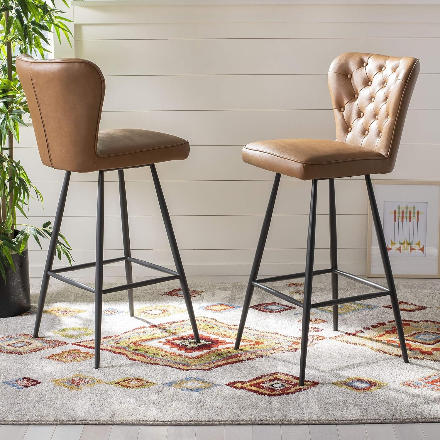 image:imageSafavieh Aster Bar Stool Burgundy and BlackCamel