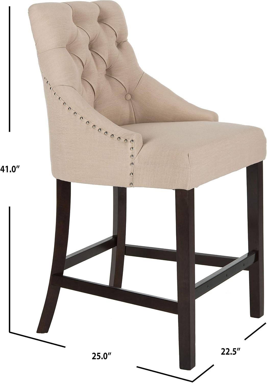 image:imageSafavieh Eleni Counter Stool BeigeEspressoBeige Espresso