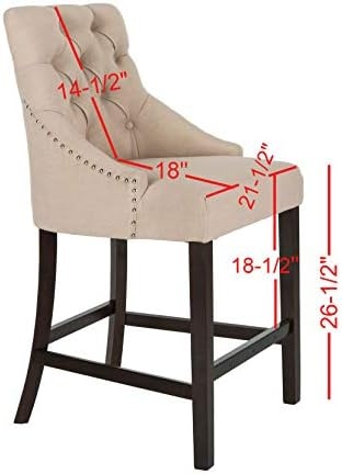 image:imageSafavieh Eleni Counter Stool BeigeEspressoBeige Espresso