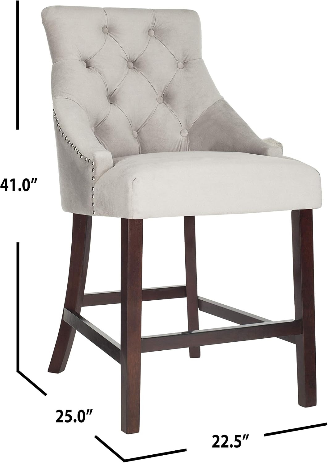 image:imageSafavieh Eleni Counter Stool BeigeEspressoGrey Espresso