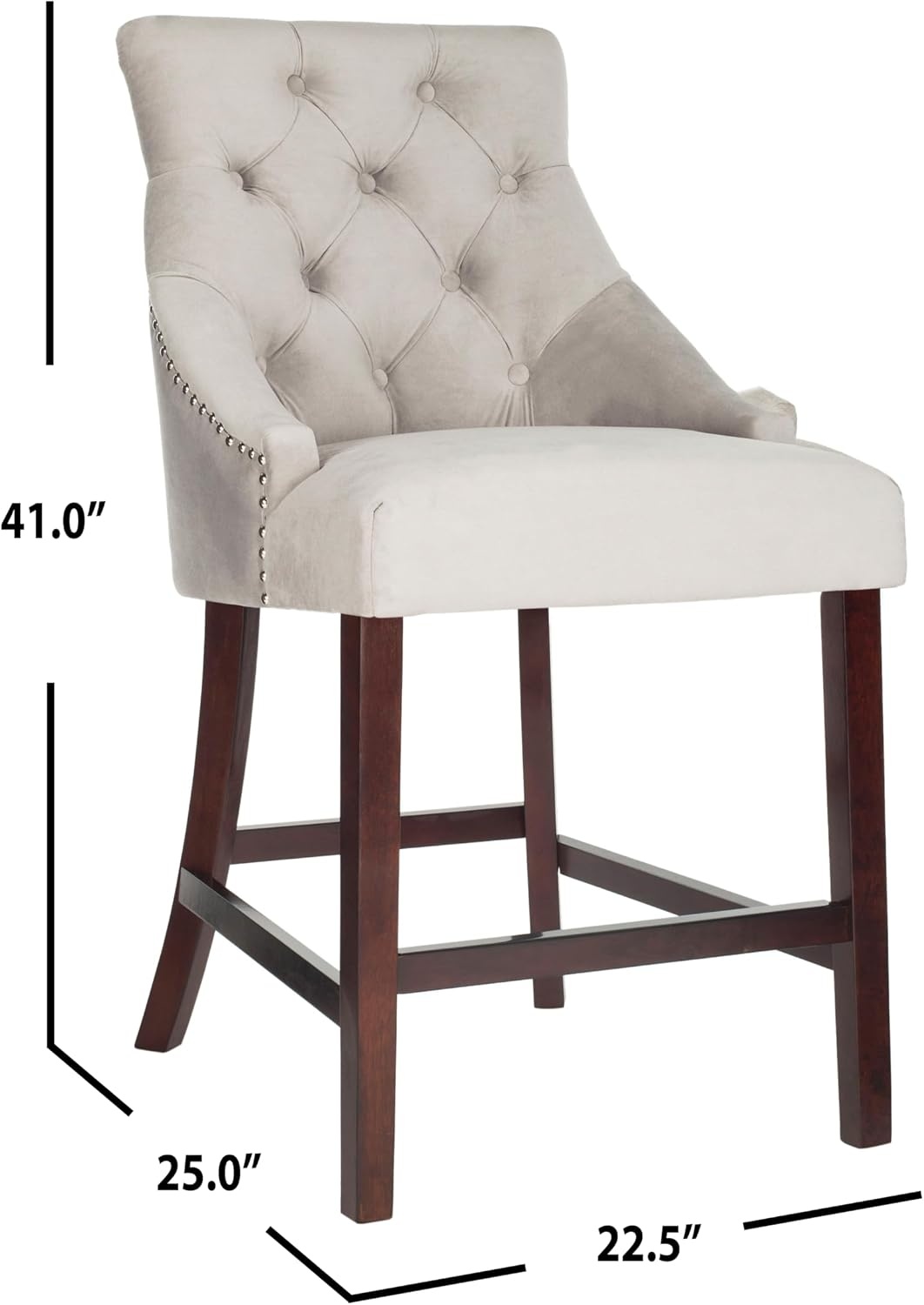 image:imageSafavieh Eleni Counter Stool BeigeEspressoGrey Espresso