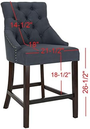 image:imageSafavieh Eleni Counter Stool BeigeEspressoNavy Espresso