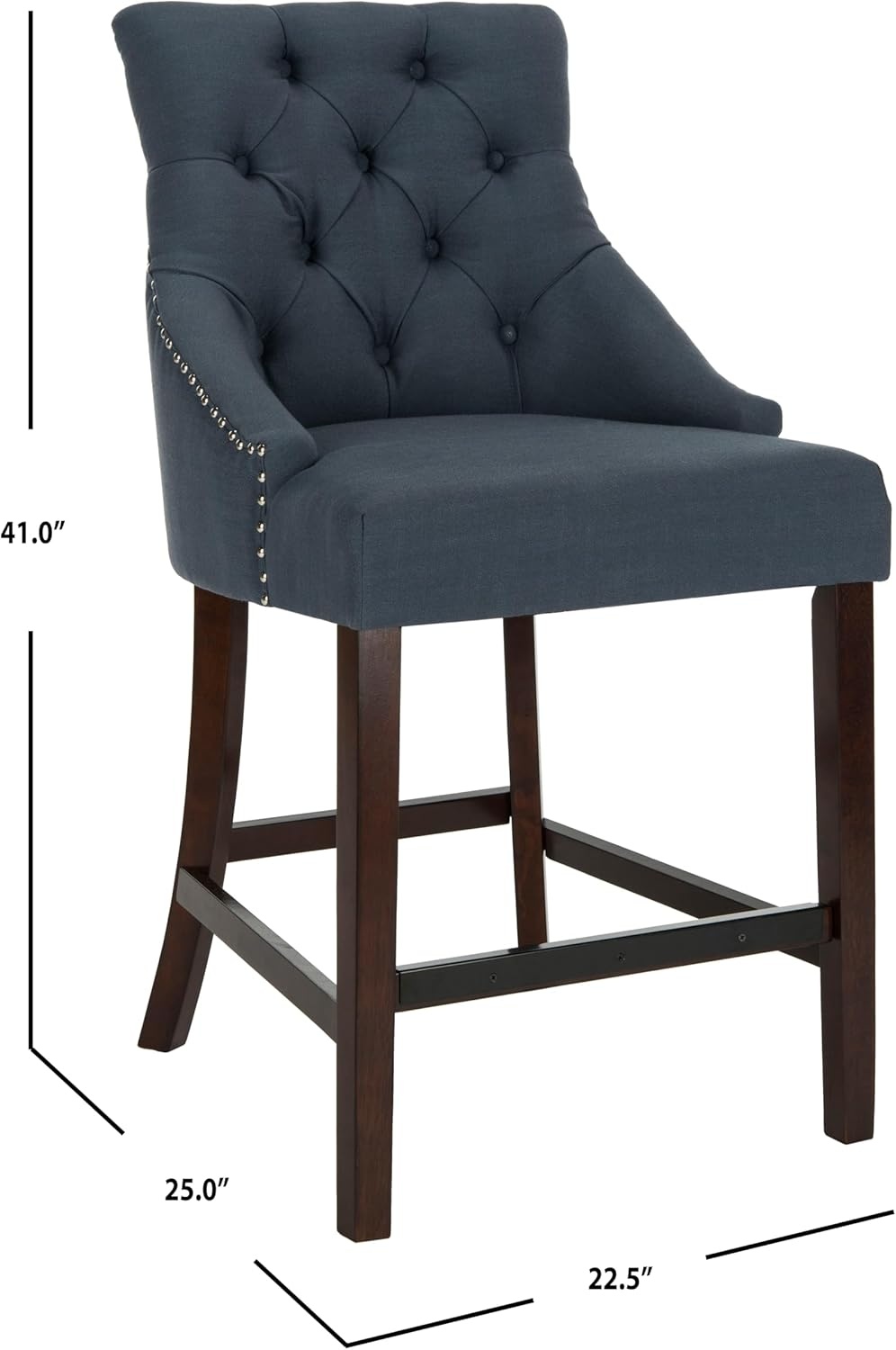 image:imageSafavieh Eleni Counter Stool BeigeEspressoNavy Espresso