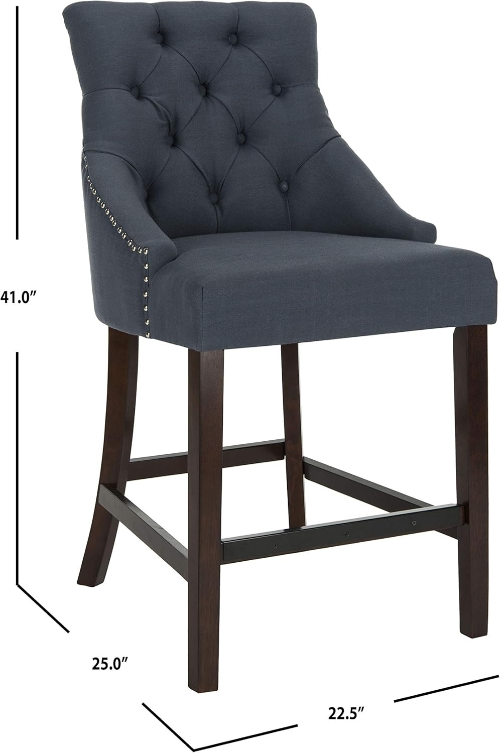 image:imageSafavieh Eleni Counter Stool BeigeEspressoNavy Espresso