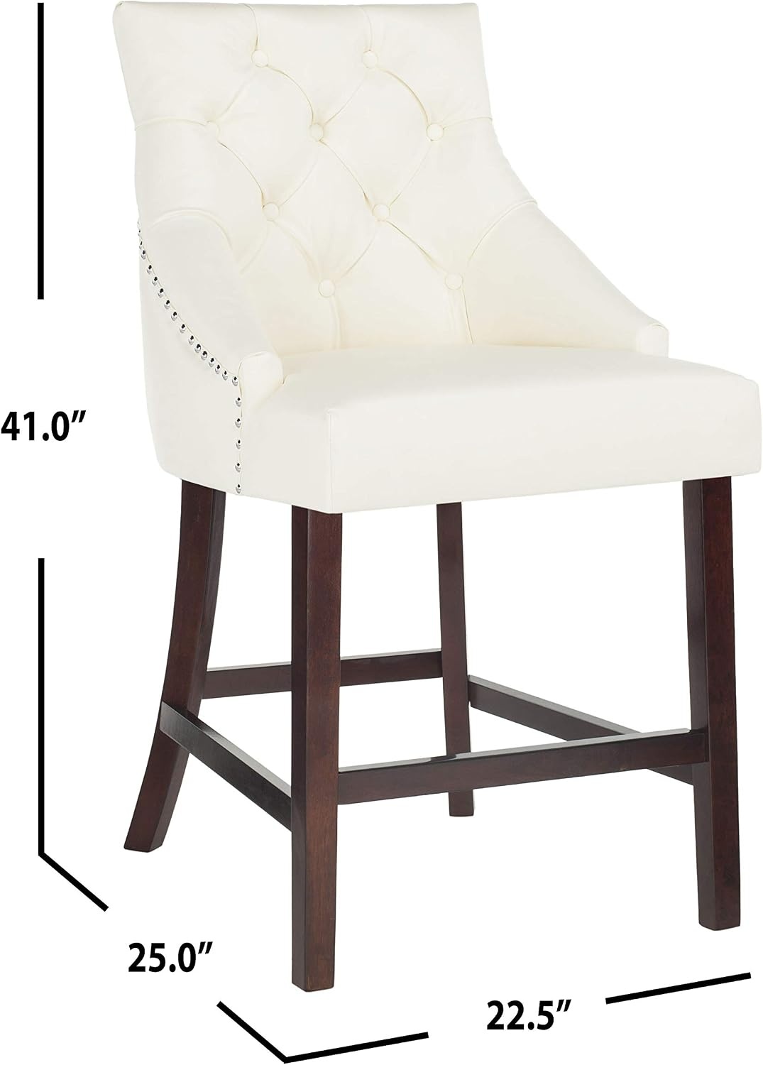 image:imageSafavieh Eleni Counter Stool BeigeEspressoWhite Espresso