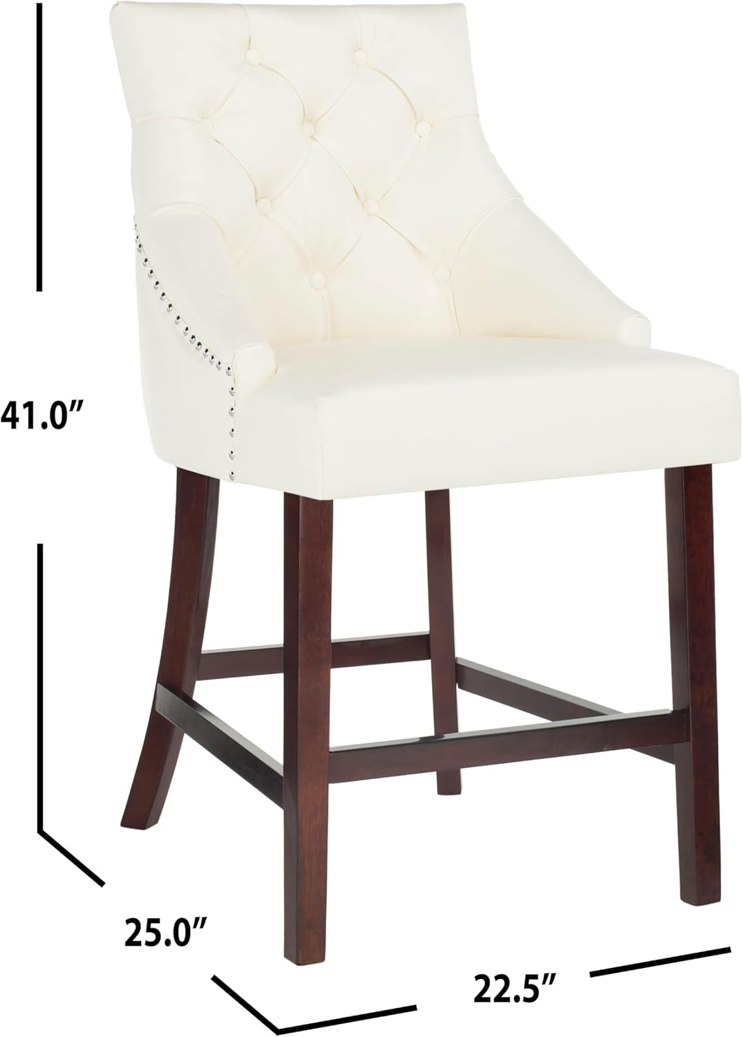 image:imageSafavieh Eleni Counter Stool BeigeEspressoWhite Espresso