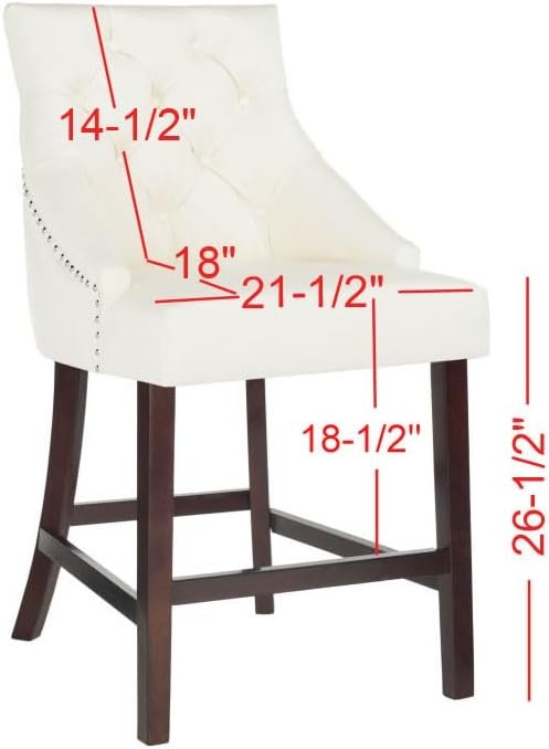 image:imageSafavieh Eleni Counter Stool BeigeEspressoWhite Espresso