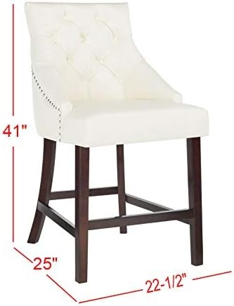 image:imageSafavieh Eleni Counter Stool BeigeEspressoWhite Espresso