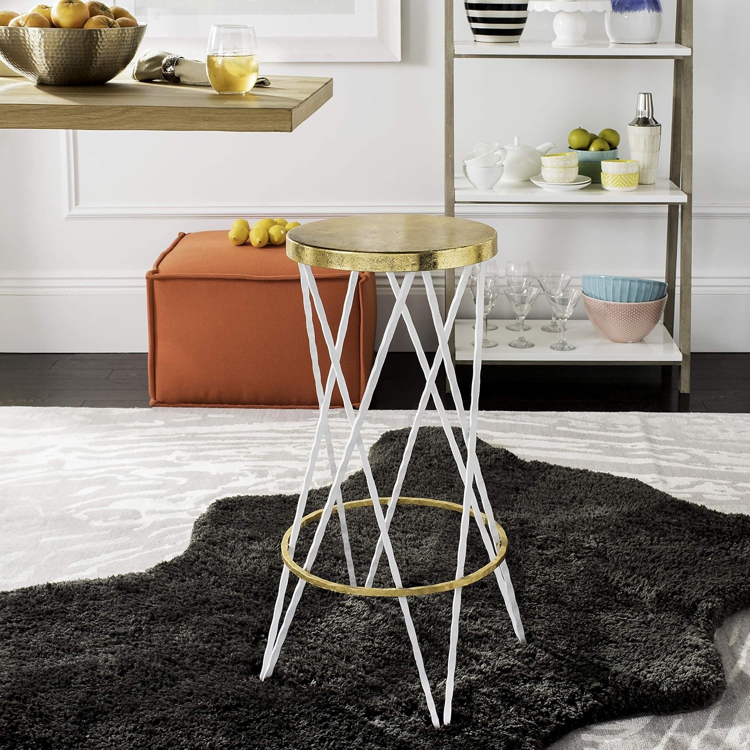 image:imageSafavieh Hester Bar Stool WhiteGoldWhite Gold