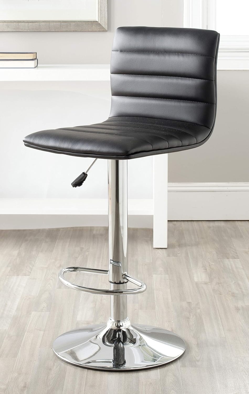 image:imageSafavieh Home Collection Arissa Black Adjustable Swivel Gas Lift 238299inch Bar StoolBlack