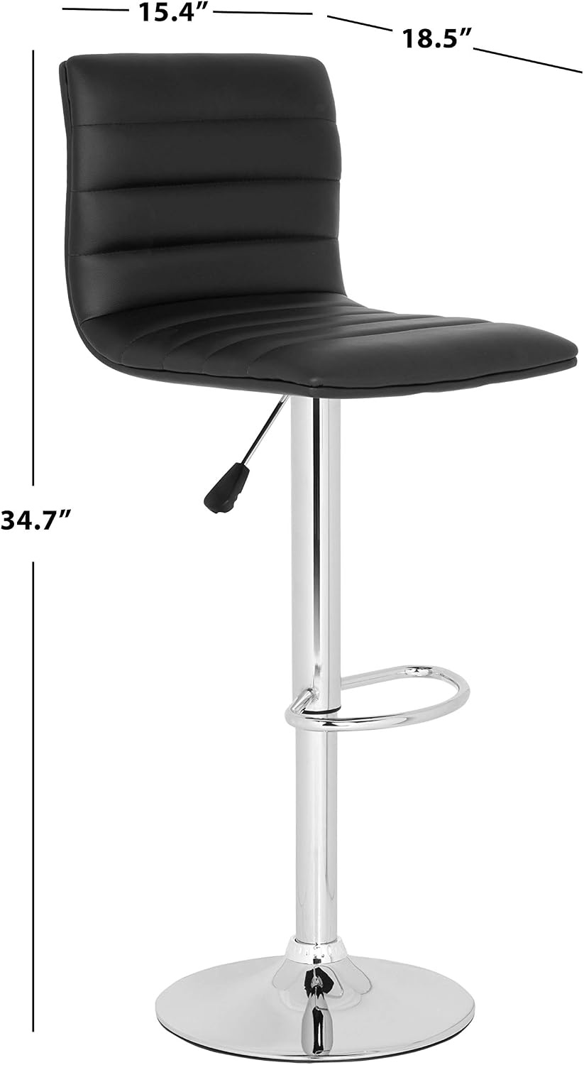 image:imageSafavieh Home Collection Arissa Black Adjustable Swivel Gas Lift 238299inch Bar StoolBlack
