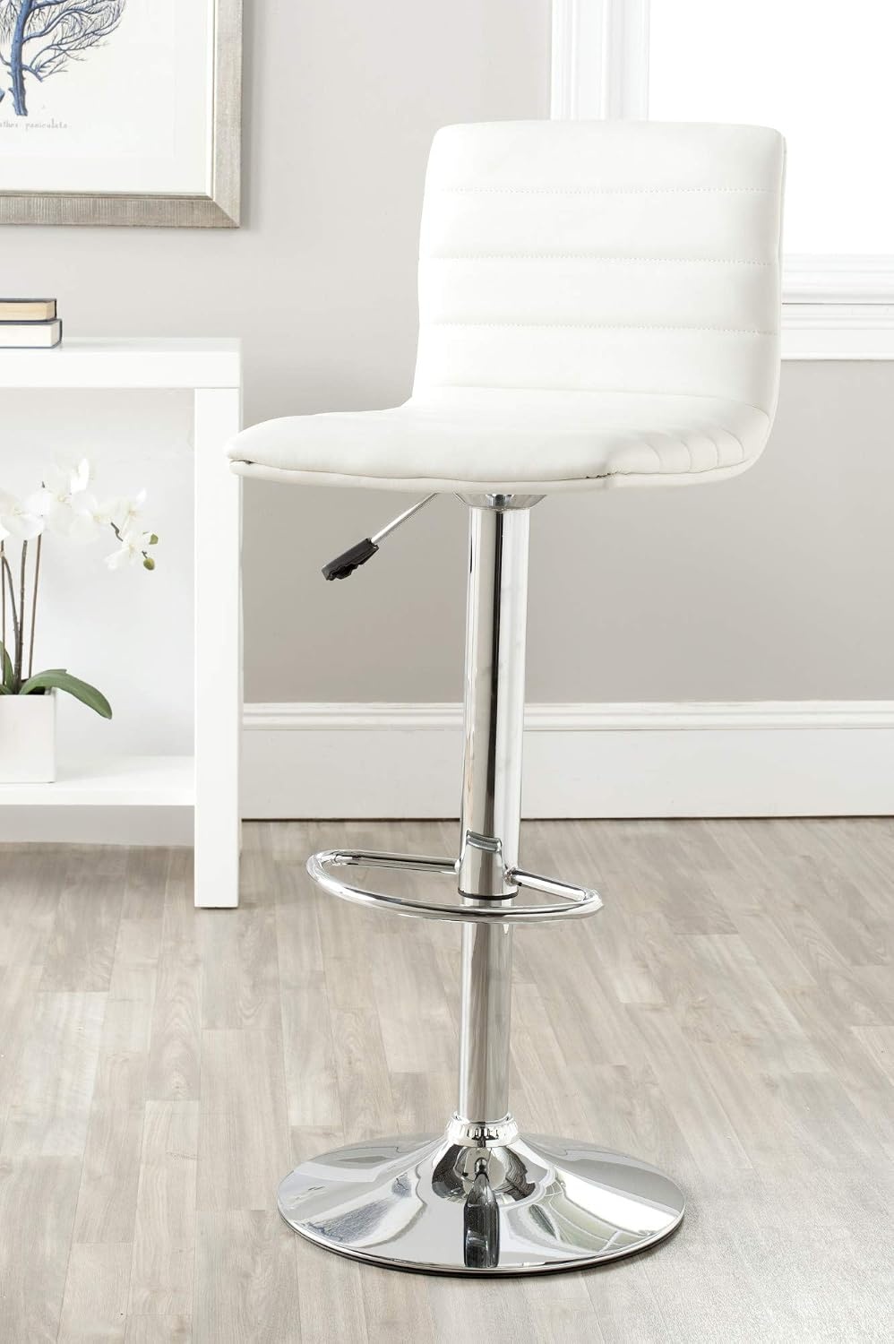 image:imageSafavieh Home Collection Arissa Black Adjustable Swivel Gas Lift 238299inch Bar StoolWhite
