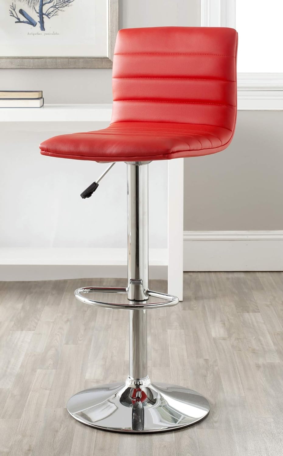 image:imageSafavieh Home Collection Arissa Black Adjustable Swivel Gas Lift 238299inch Bar StoolWhite