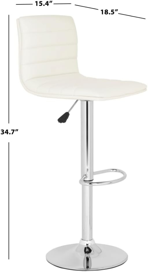 image:imageSafavieh Home Collection Arissa Black Adjustable Swivel Gas Lift 238299inch Bar StoolWhite