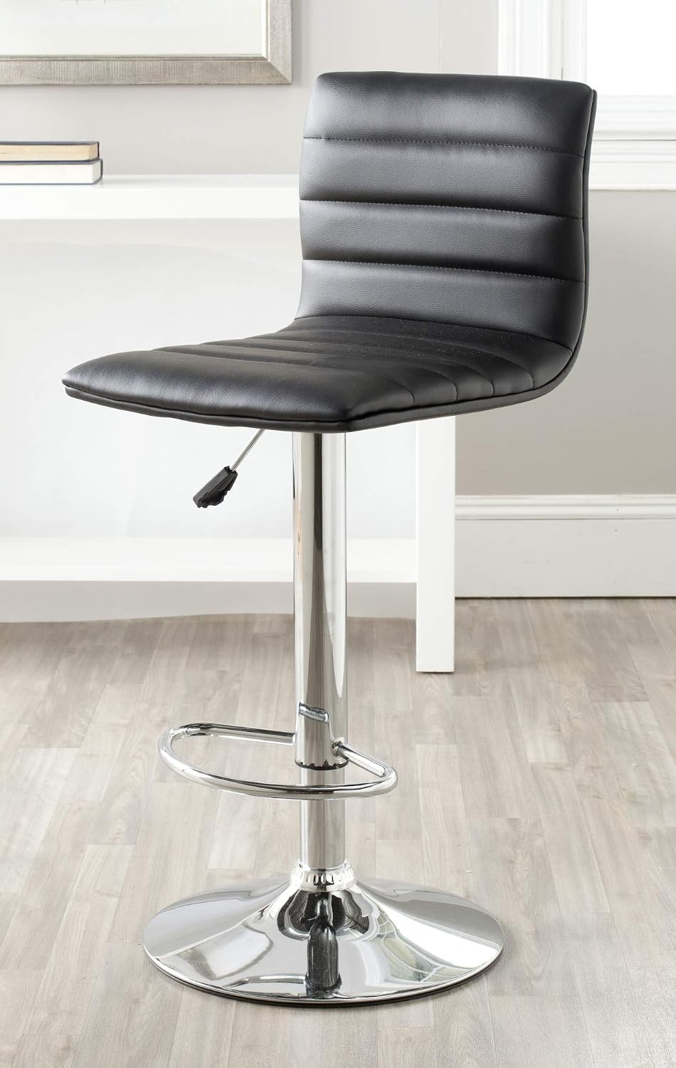 image:imageSafavieh Home Collection Arissa Black Adjustable Swivel Gas Lift 238299inch Bar StoolWhite