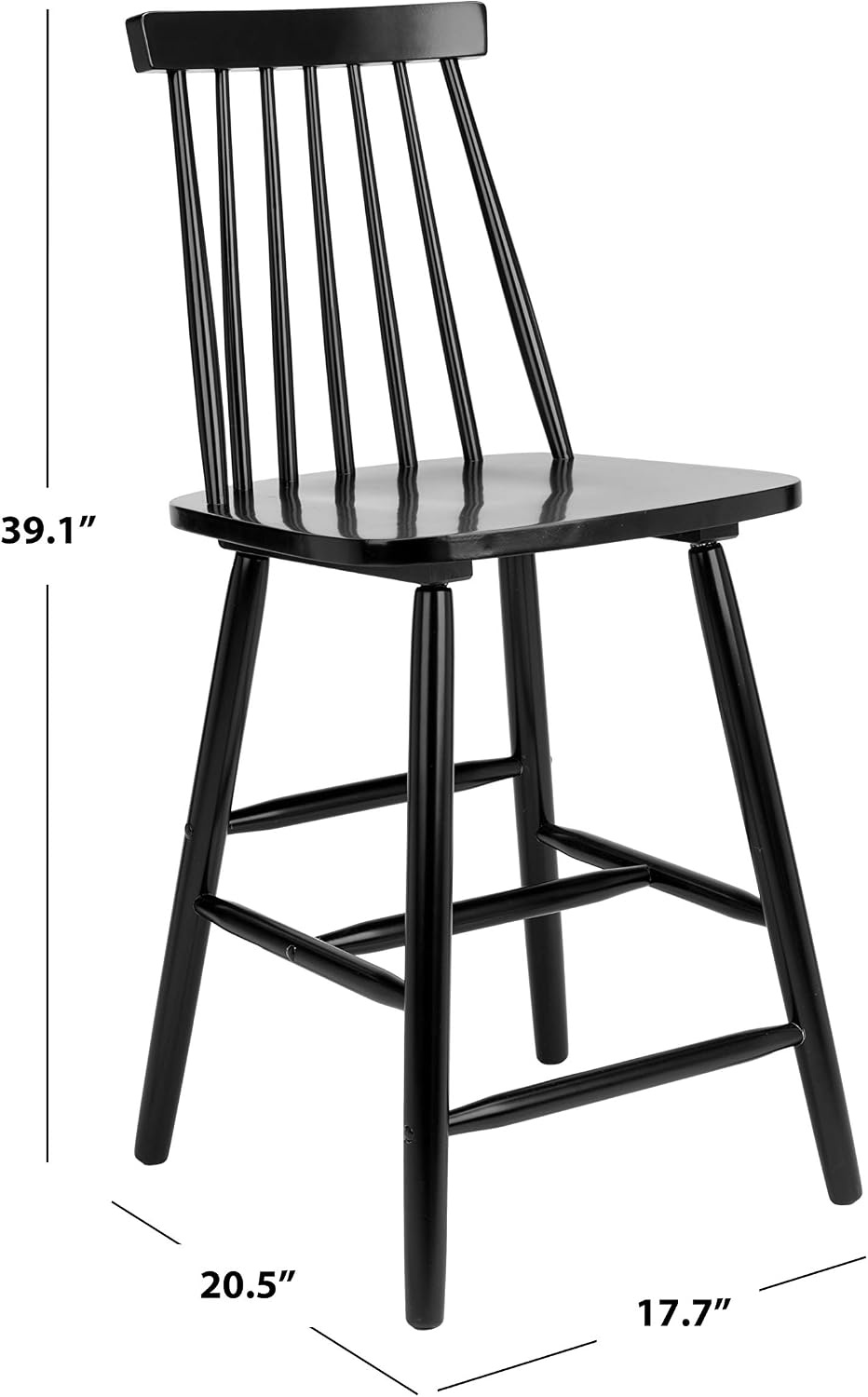 image:imageSafavieh Home Collection Beaufort Spindle Back Black Counter 24inch Stool Set of 2Black