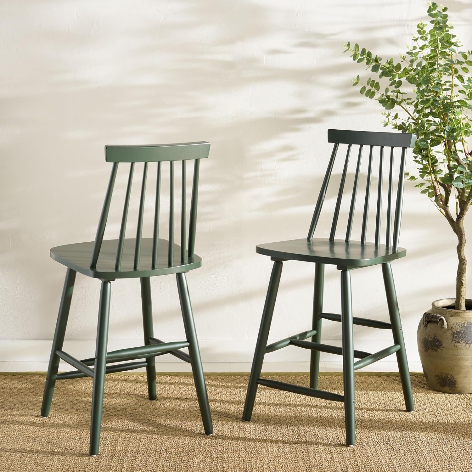 image:imageSafavieh Home Collection Beaufort Spindle Back Black Counter 24inch Stool Set of 2Garden Green