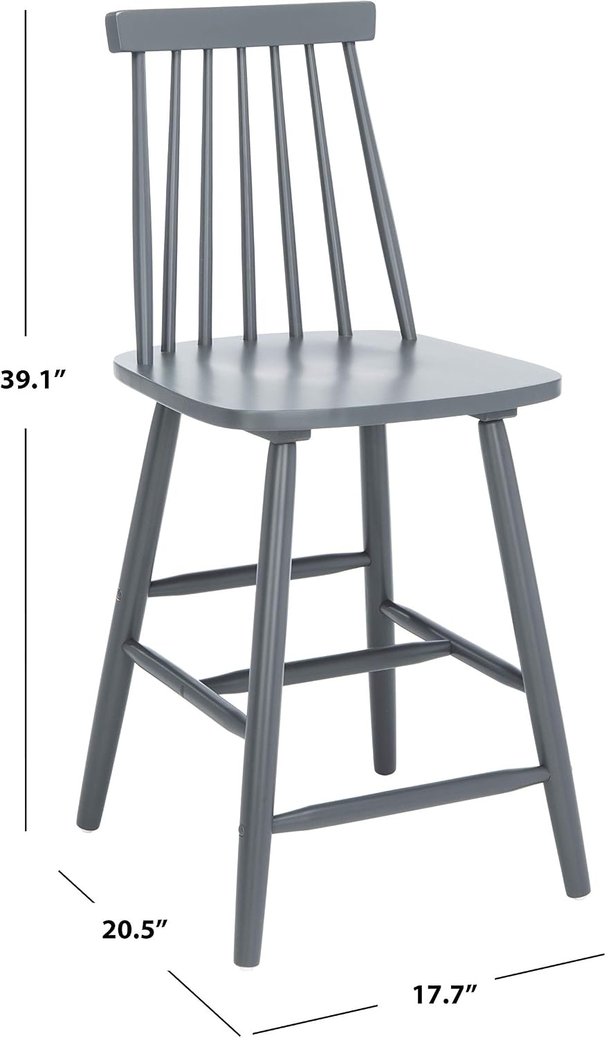 image:imageSafavieh Home Collection Beaufort Spindle Back Black Counter 24inch Stool Set of 2Grey