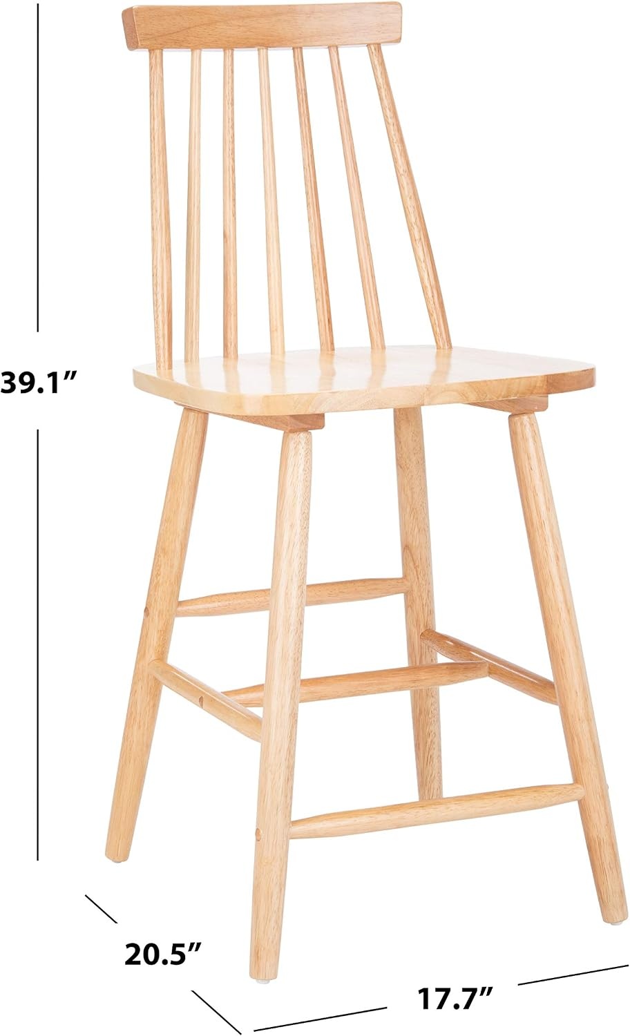image:imageSafavieh Home Collection Beaufort Spindle Back Black Counter 24inch Stool Set of 2Natural