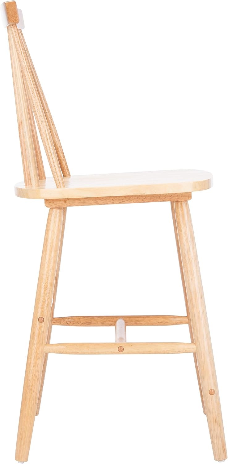 image:imageSafavieh Home Collection Beaufort Spindle Back Black Counter 24inch Stool Set of 2Natural