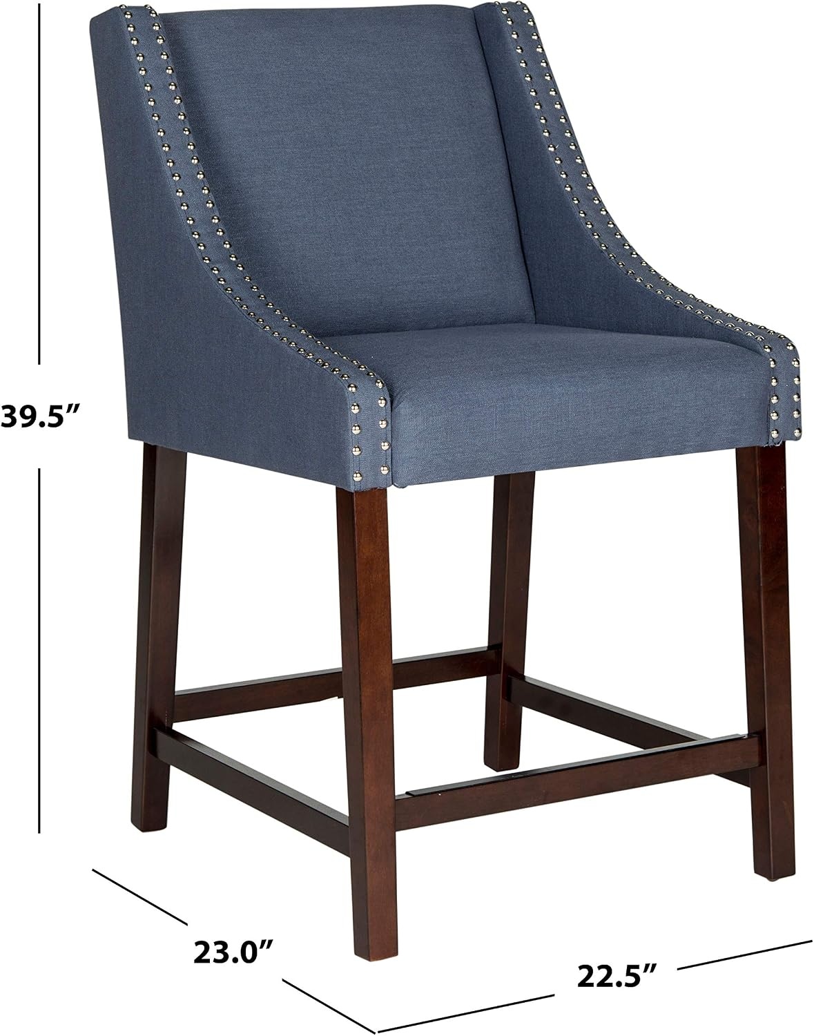 image:imageSafavieh Home Collection Dylan Navy and Espresso Counter StoolNavy
