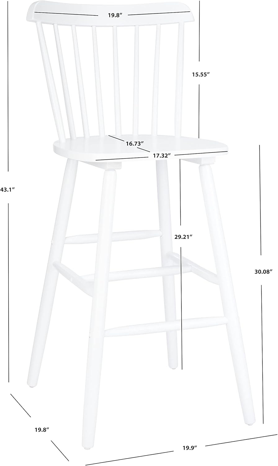 image:imageSafavieh Home Collection Galena Spindle Back Natural Bar 30inch Stool Set of 2White