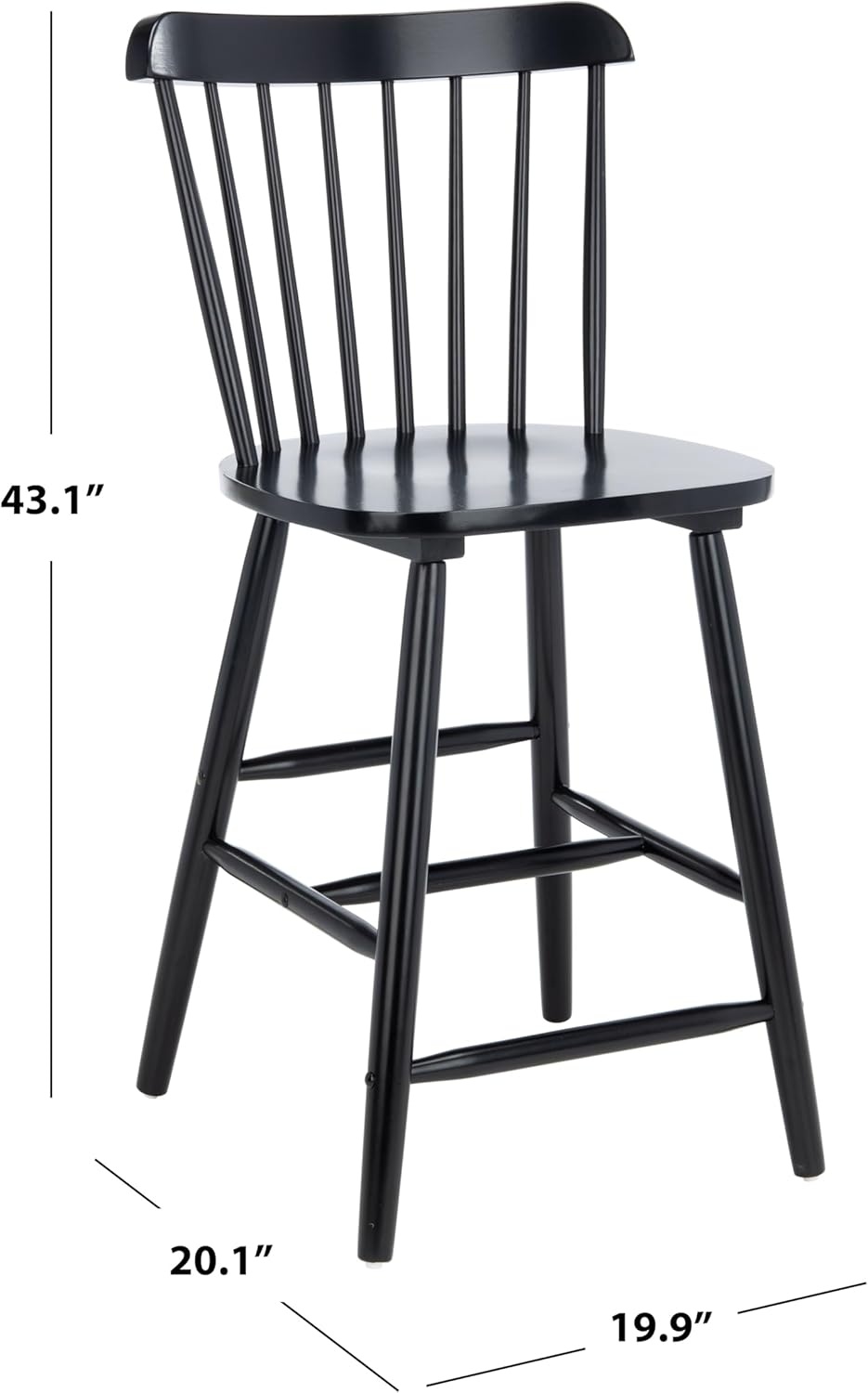 image:imageSafavieh Home Collection Galena Spindle Back Natural Counter 24inch Stool Set of 2Black