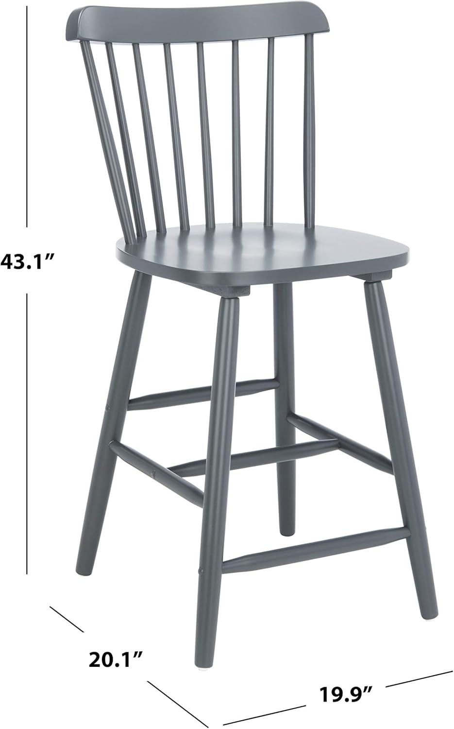 image:imageSafavieh Home Collection Galena Spindle Back Natural Counter 24inch Stool Set of 2Grey