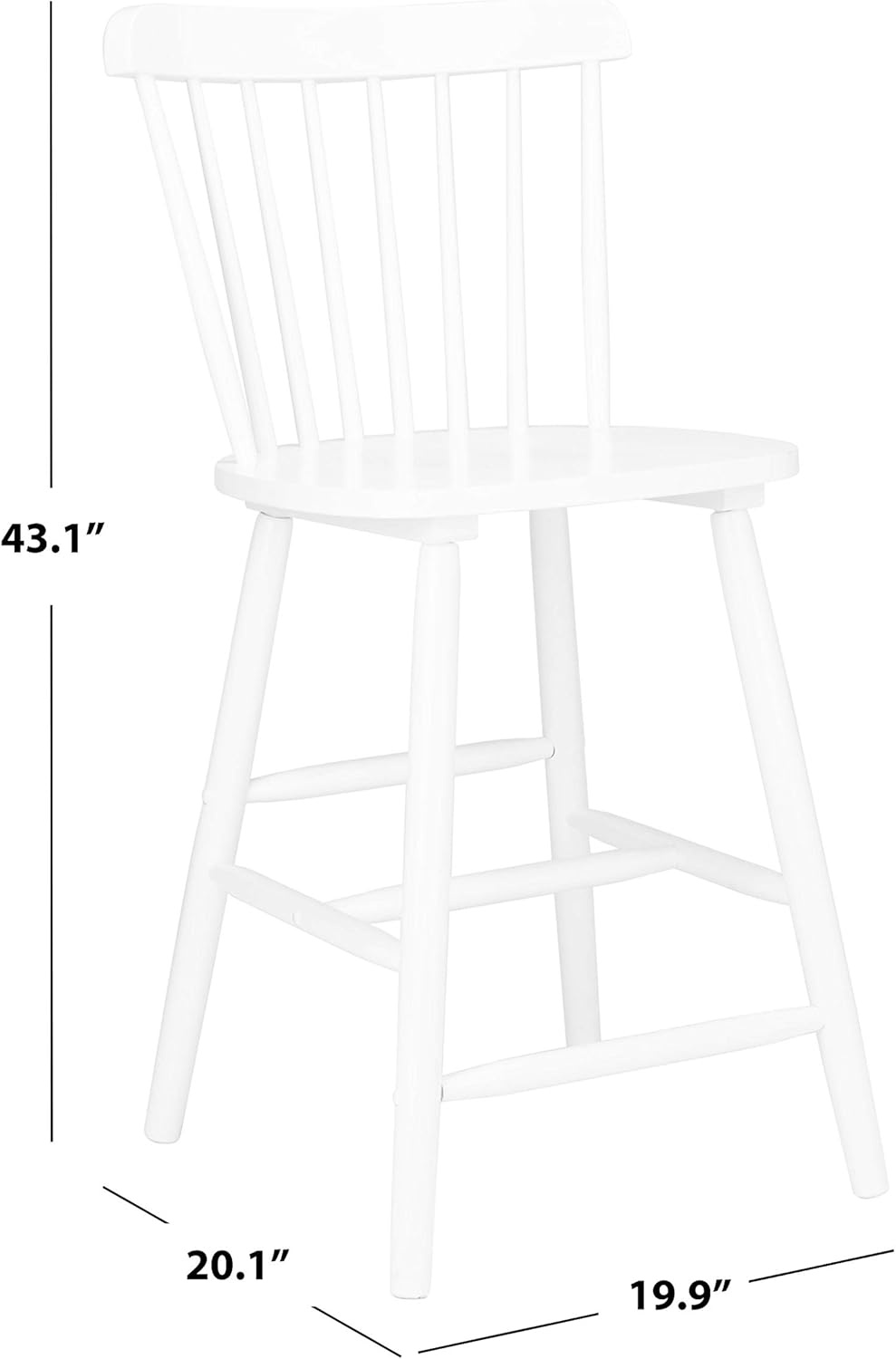 image:imageSafavieh Home Collection Galena Spindle Back Natural Counter 24inch Stool Set of 2White