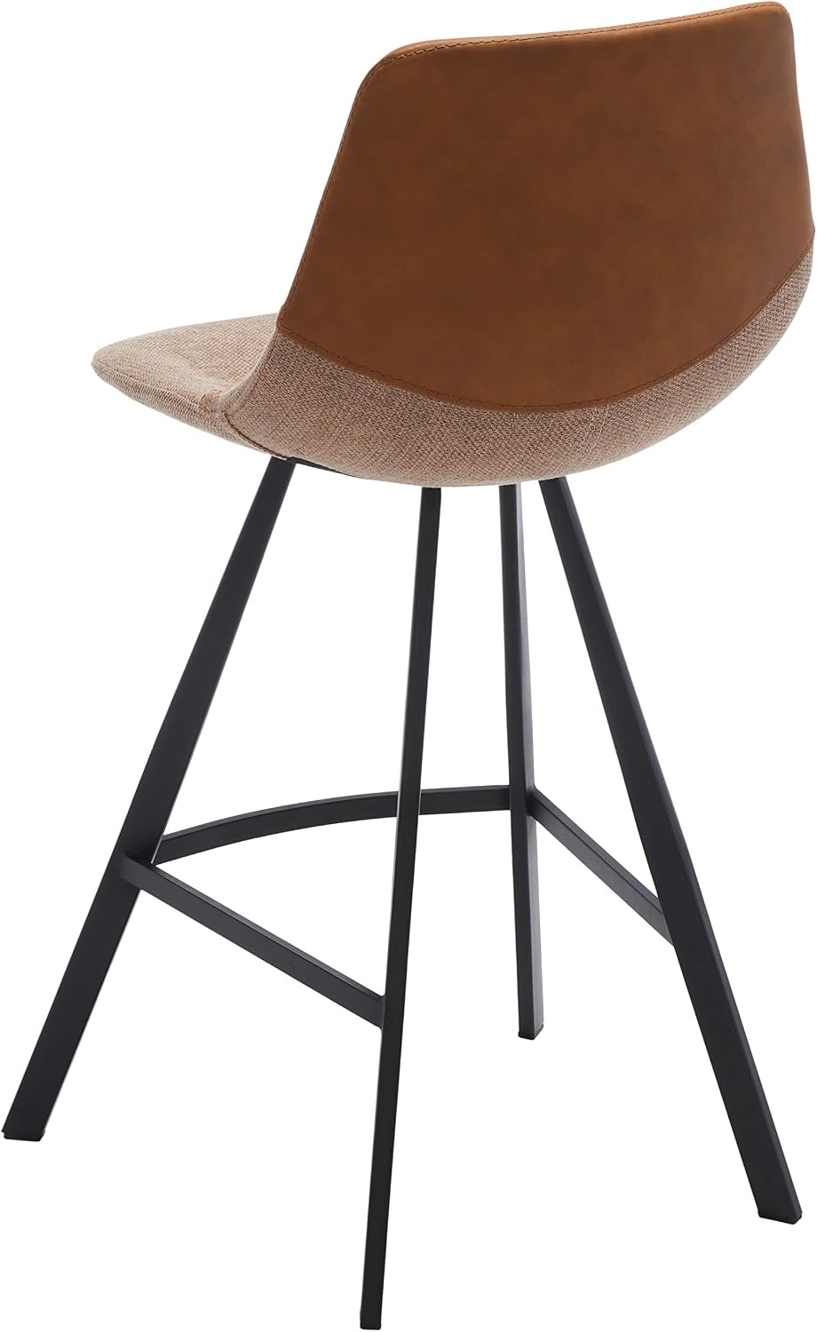 image:imageSafavieh Home Collection Granger Cognac Brown Faux LeatherBlack 26inch Counter StoolCognacBlack