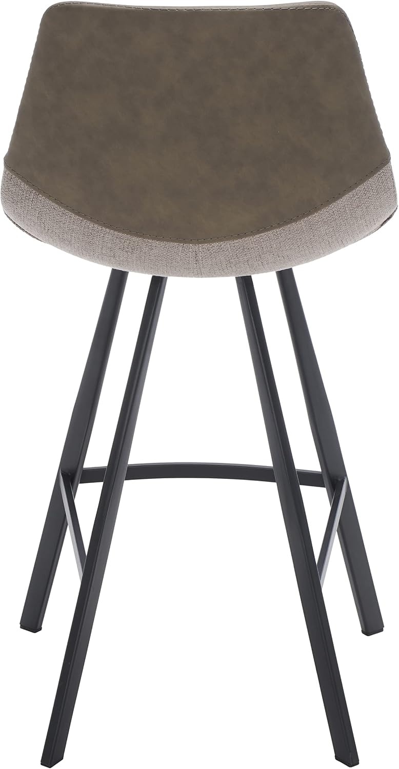 image:imageSafavieh Home Collection Granger Cognac Brown Faux LeatherBlack 26inch Counter StoolGreyBlack