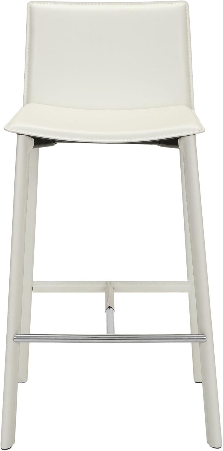 image:imageSafavieh Home Collection Janet MidCentury White Leather 30inch Bar Stool Set of 2White