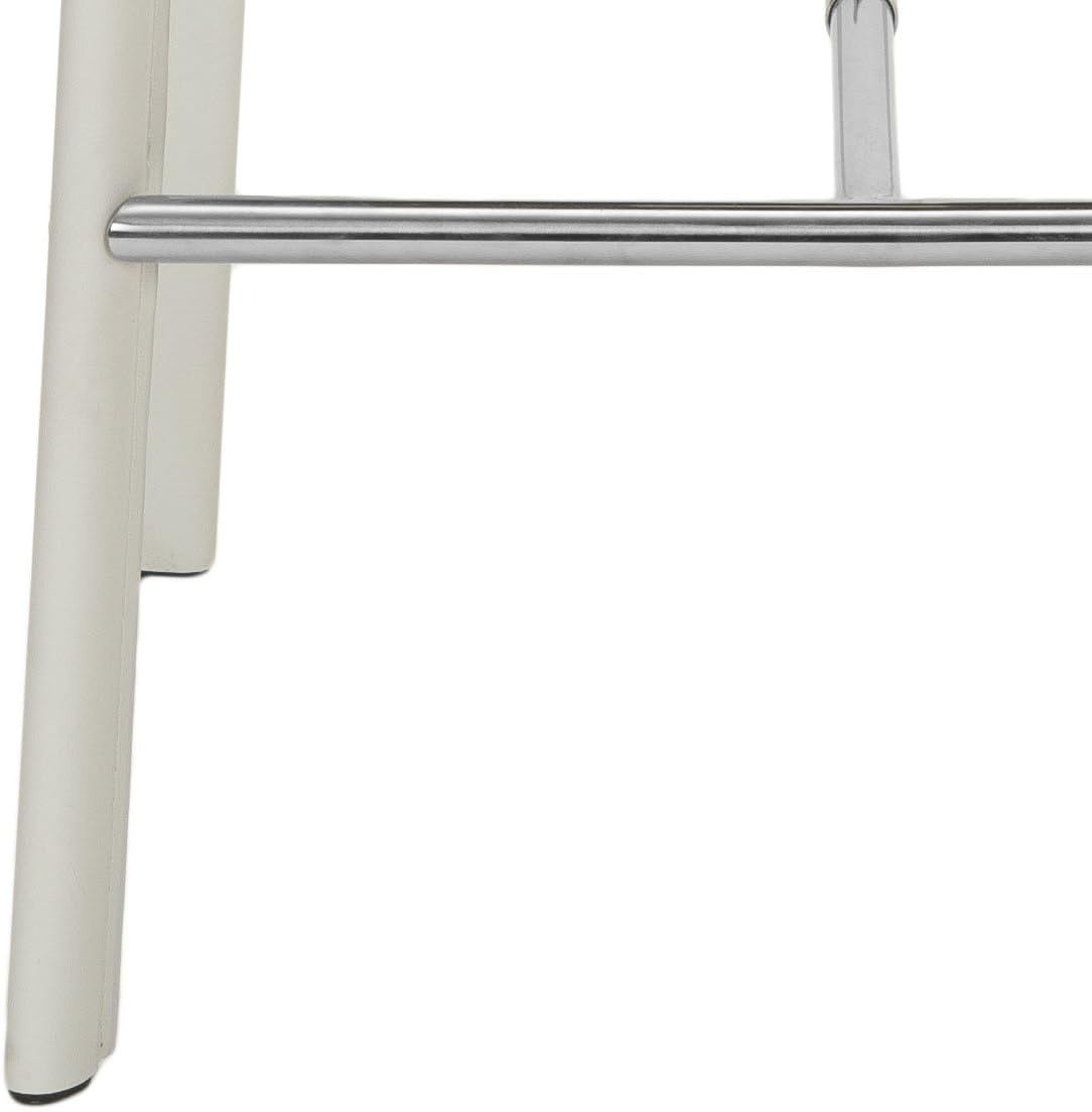 image:imageSafavieh Home Collection Janet MidCentury White Leather 30inch Bar Stool Set of 2White