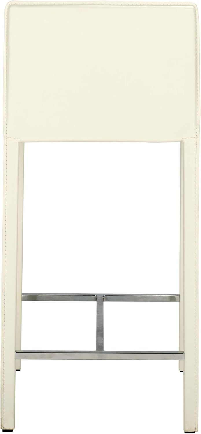 image:imageSafavieh Home Collection Jason White Leather 24inch Counter StoolWhite