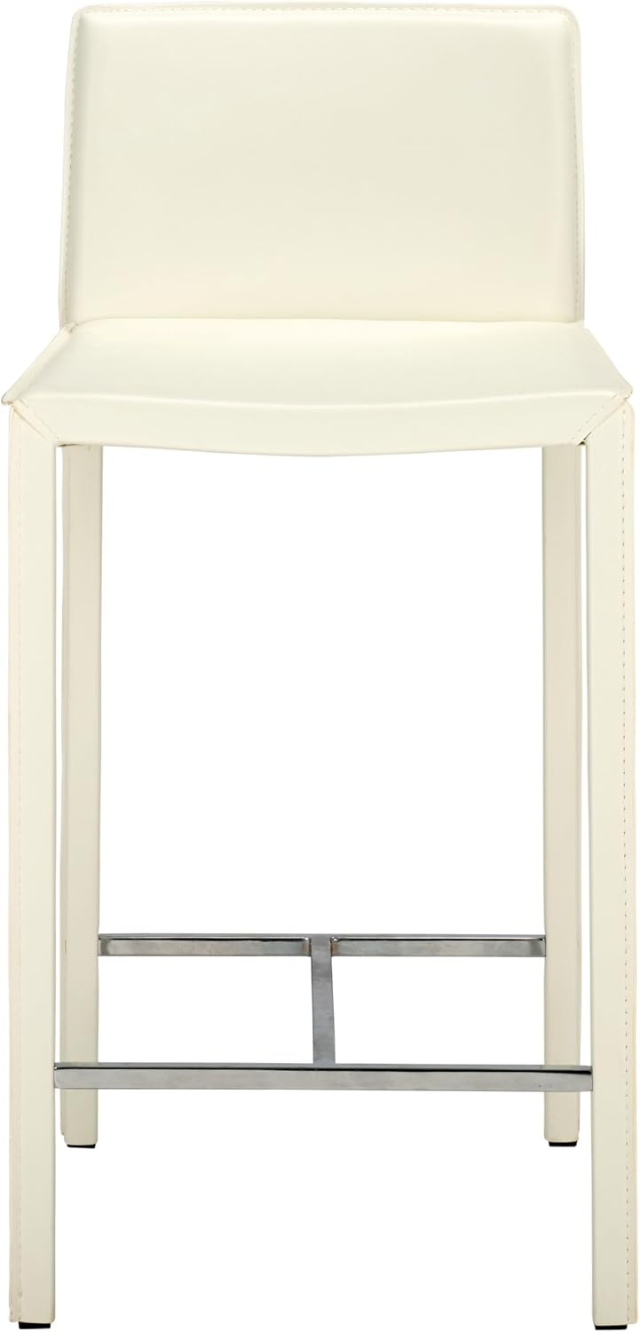 image:imageSafavieh Home Collection Jason White Leather 24inch Counter StoolWhite