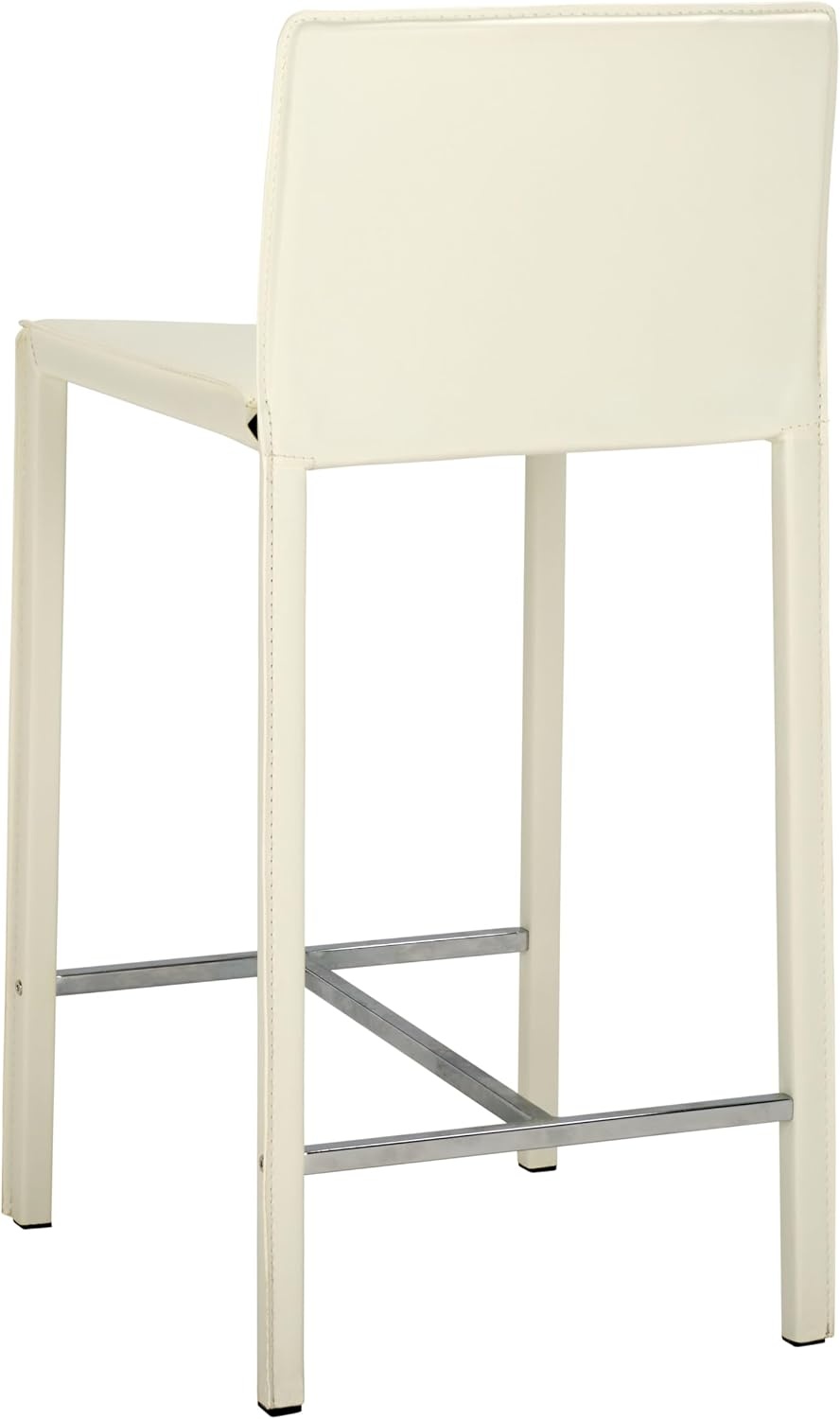image:imageSafavieh Home Collection Jason White Leather 24inch Counter StoolWhite