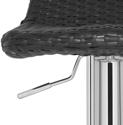 image:imageSafavieh Home Collection Juji Wicker Black Adjustable Swivel Gas Lift 24325inch Bar StoolBlack