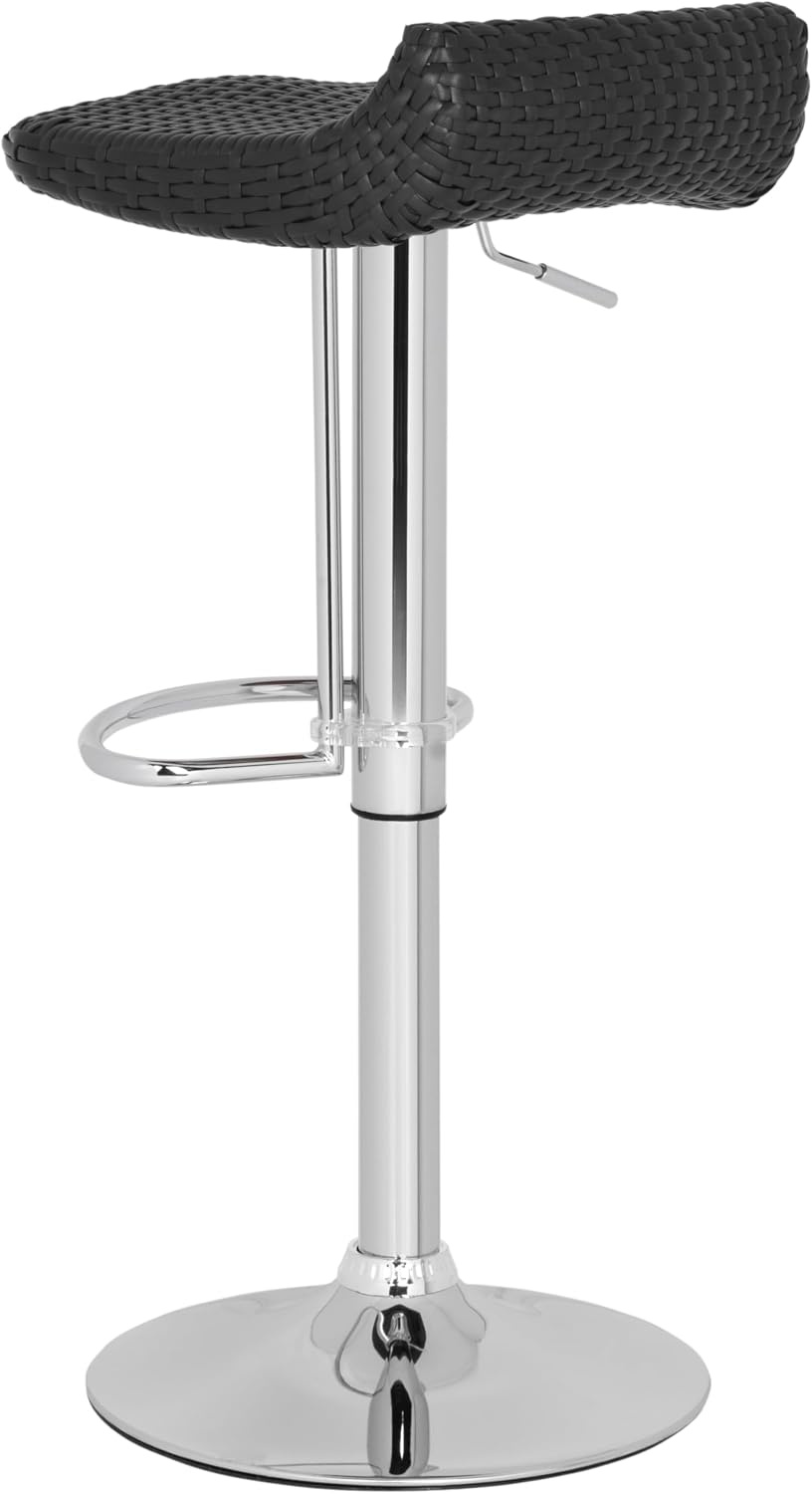 image:imageSafavieh Home Collection Juji Wicker Black Adjustable Swivel Gas Lift 24325inch Bar StoolBlack