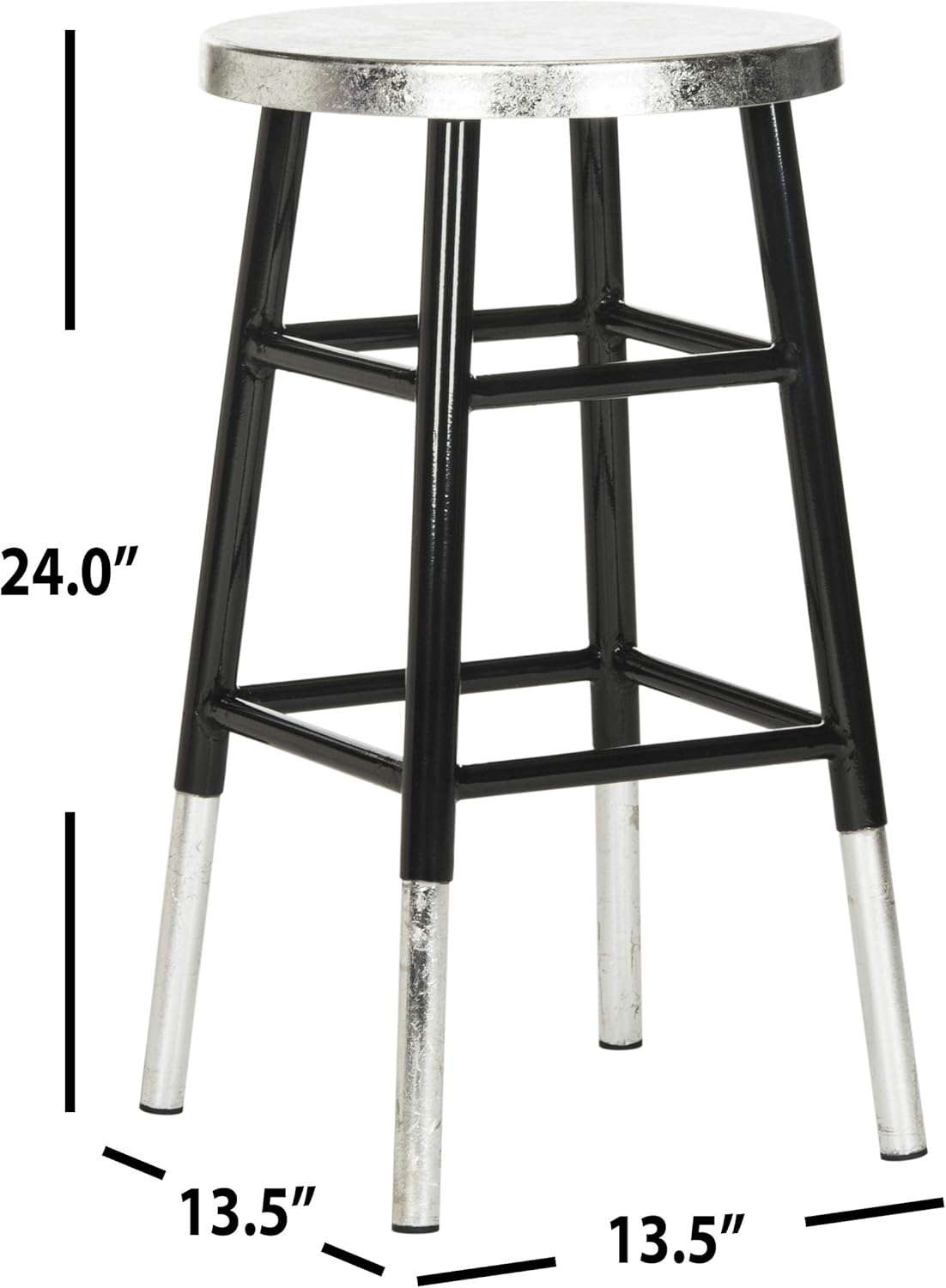 image:imageSafavieh Home Collection Kenzie Grey and Silver 24inch Counter StoolBlack Silver