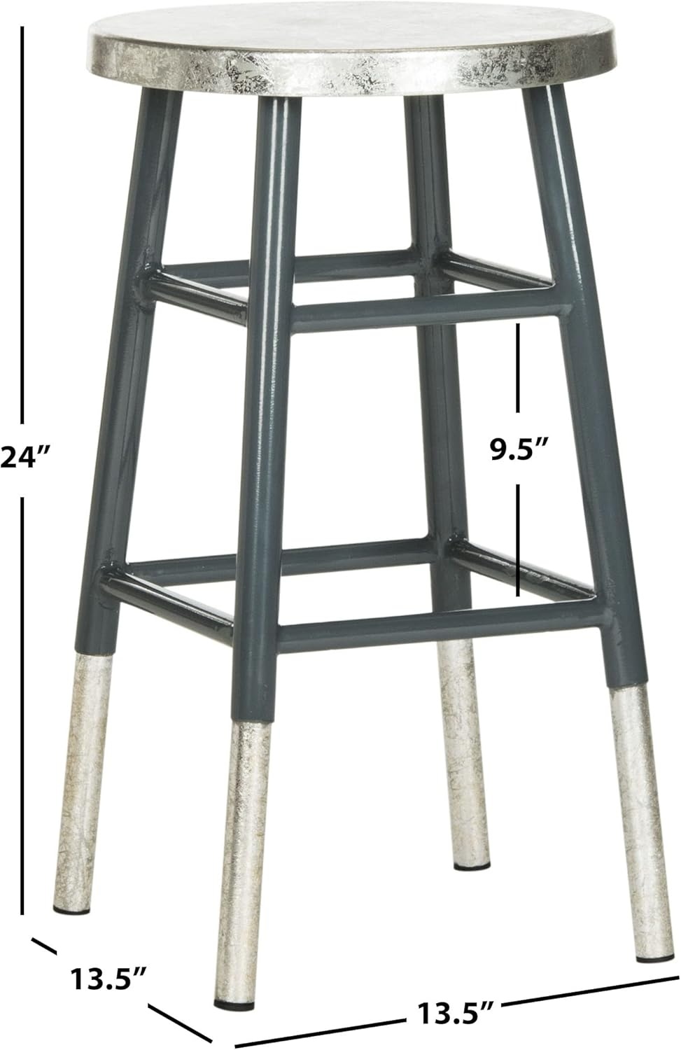 image:imageSafavieh Home Collection Kenzie Grey and Silver 24inch Counter StoolNavy Silver