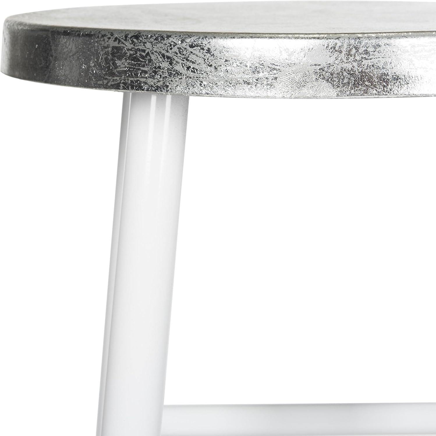 image:imageSafavieh Home Collection Kenzie White and Silver 30inch Bar StoolWhite Silver