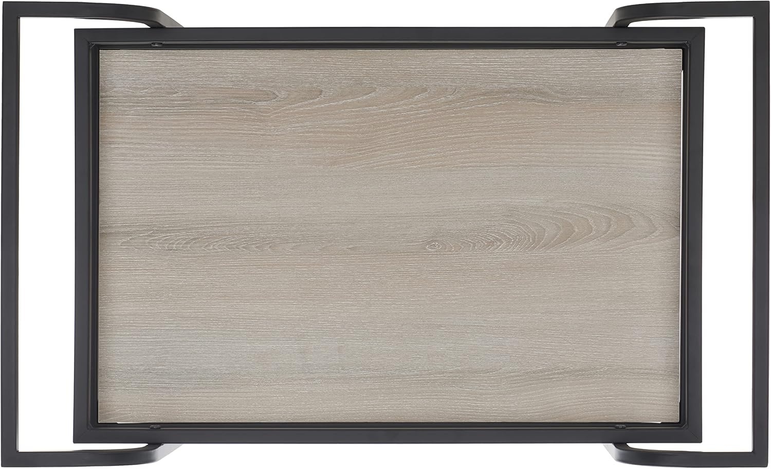 image:imageSafavieh Home Collection Lameris Matte ChromeGrey 2Tier Bart Cart with HandleMatte BlackGrey