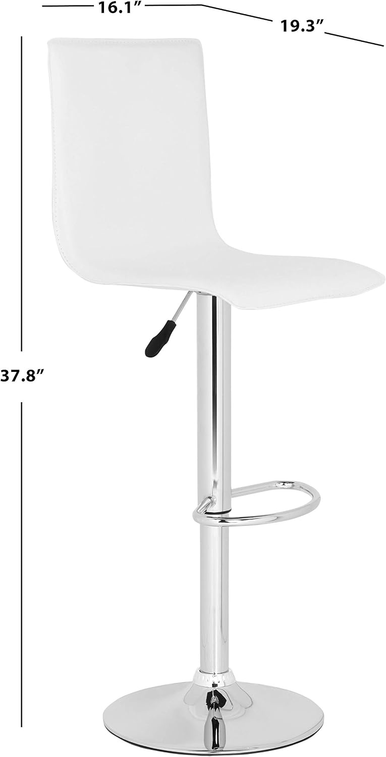 image:imageSafavieh Home Collection Magda White Adjustable Swivel Gas Lift 232295inch Bar StoolWhite