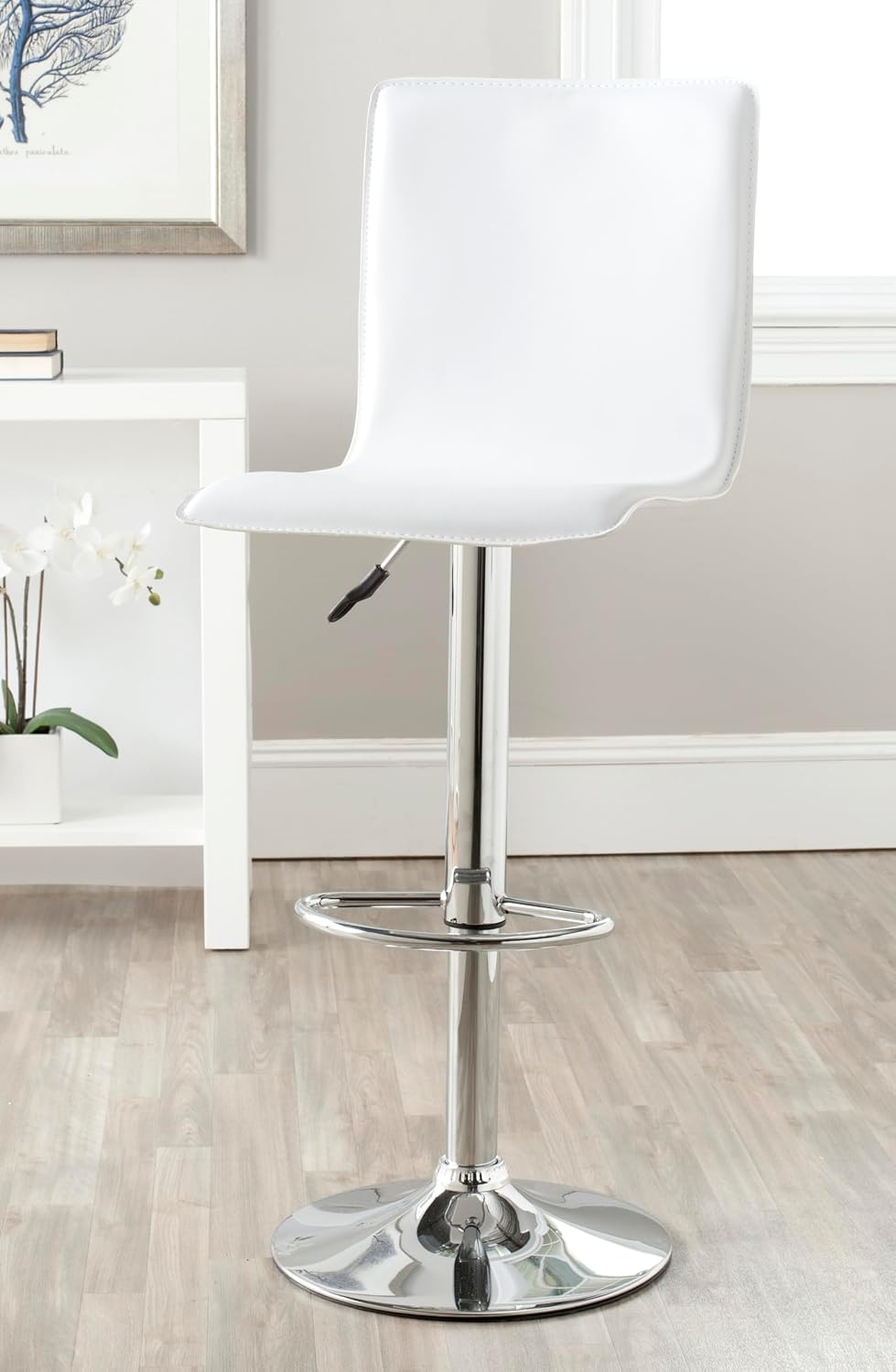 image:imageSafavieh Home Collection Magda White Adjustable Swivel Gas Lift 232295inch Bar StoolWhite