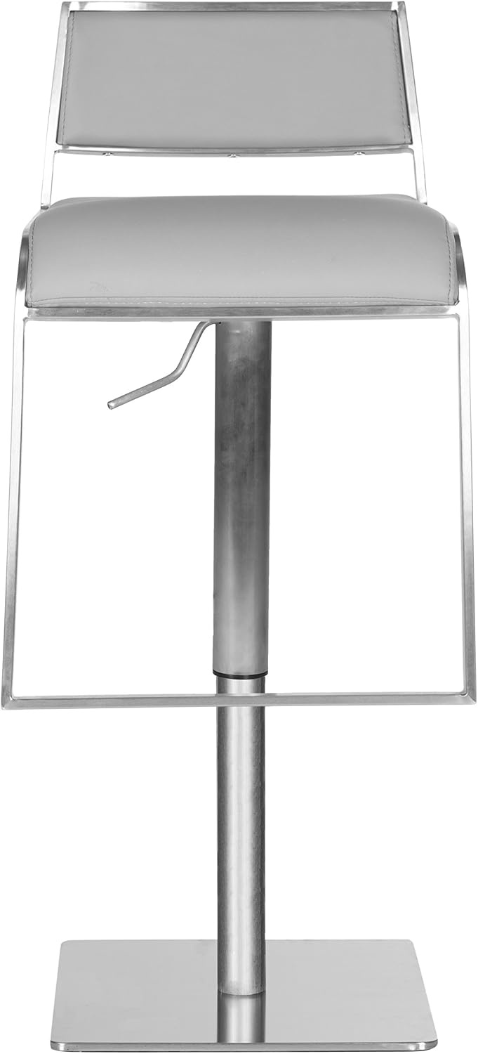 image:imageSafavieh Home Collection Natania Grey Leather Adjustable Gas Lift 287386inch Bar StoolGrey