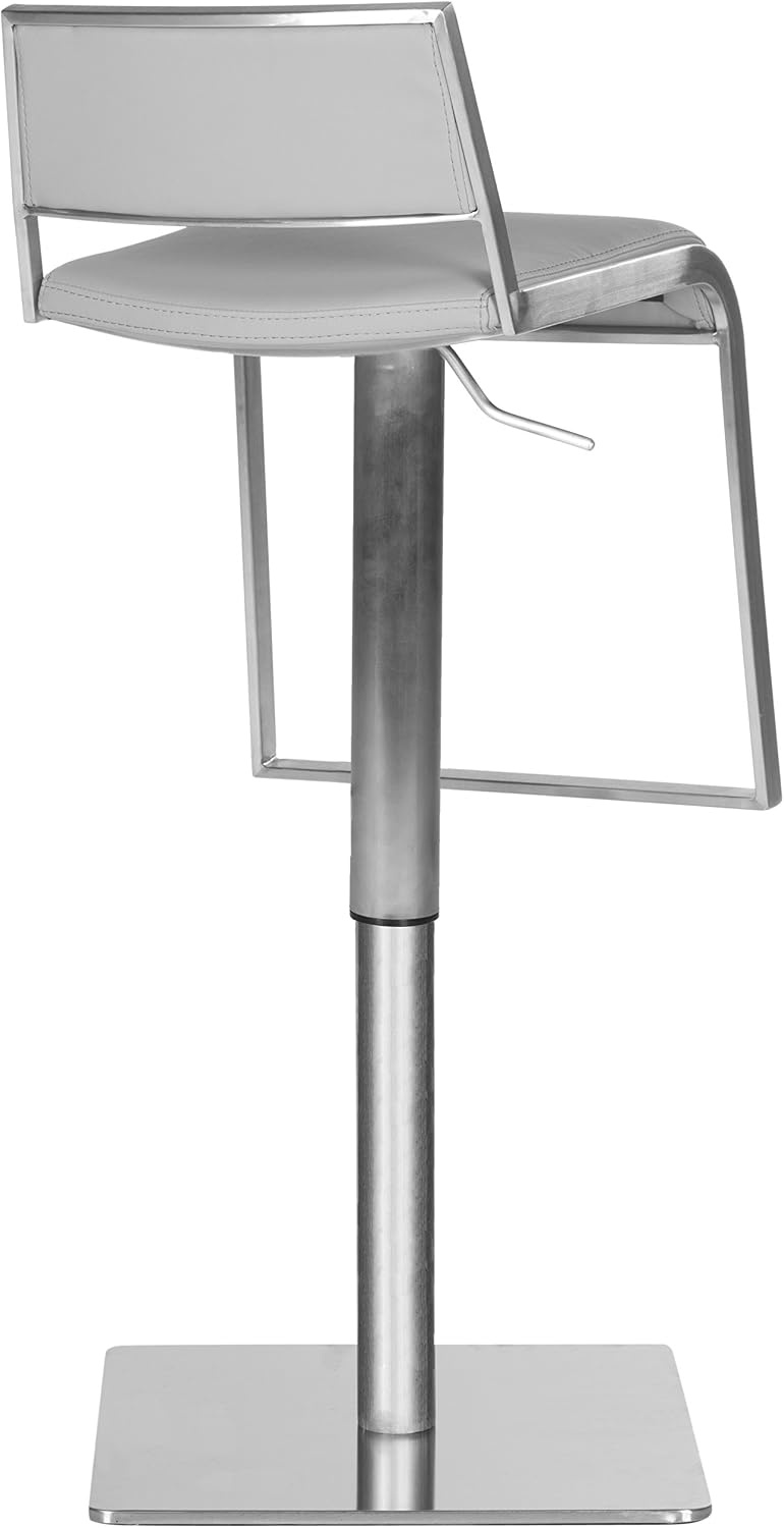 image:imageSafavieh Home Collection Natania Grey Leather Adjustable Gas Lift 287386inch Bar StoolGrey