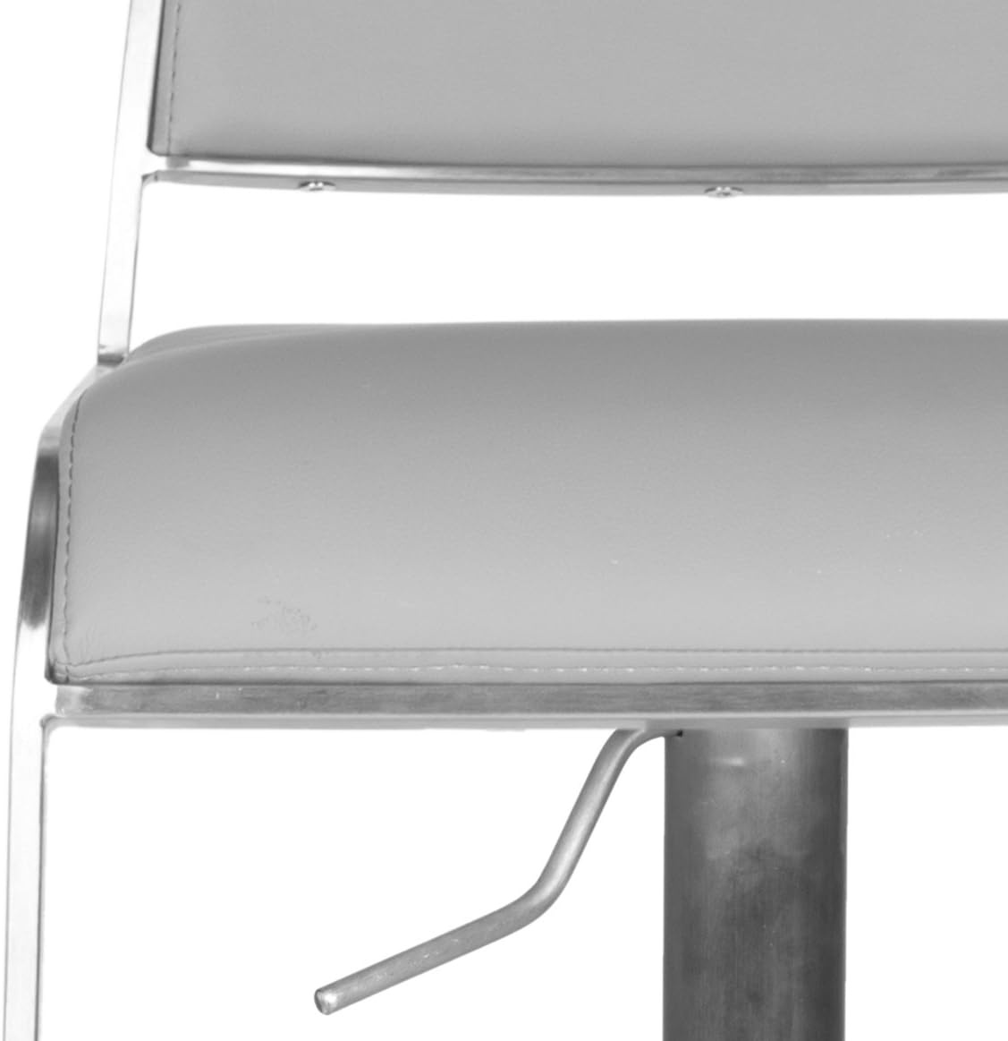 image:imageSafavieh Home Collection Natania Grey Leather Adjustable Gas Lift 287386inch Bar StoolGrey
